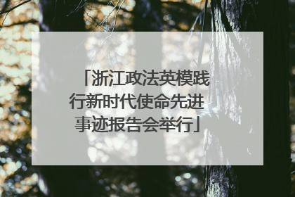 浙江政法英模践行新时代使命先进事迹报告会举行