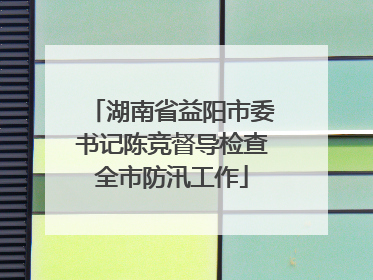湖南省益阳市委书记陈竞督导检查全市防汛工作