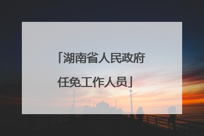 湖南省人民政府任免工作人员