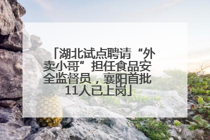 湖北试点聘请“外卖小哥”担任食品安全监督员，襄阳首批11人已上岗