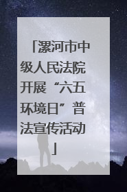 漯河市中级人民法院开展“六五环境日”普法宣传活动