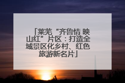 莱芜“齐鲁情 映山红”片区：打造全域景区化乡村、红色旅游新名片