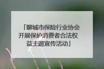 聊城市保险行业协会开展保护消费者合法权益主题宣传活动