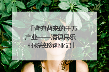 背兜背来的千万产业——清镇民乐村杨敏珍创业记