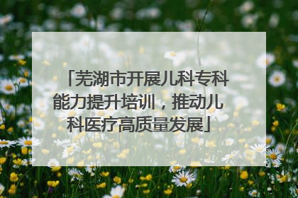 芜湖市开展儿科专科能力提升培训，推动儿科医疗高质量发展