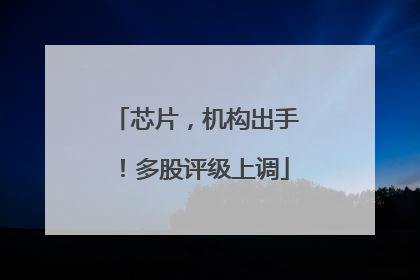 芯片，机构出手！多股评级上调