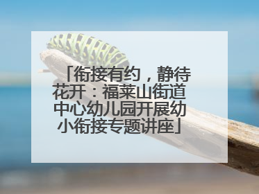 衔接有约，静待花开：福莱山街道中心幼儿园开展幼小衔接专题讲座