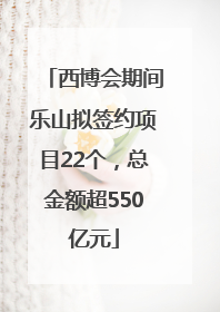 西博会期间乐山拟签约项目22个，总金额超550亿元