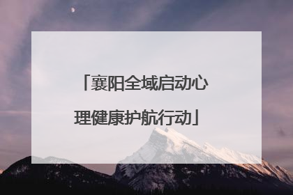 襄阳全域启动心理健康护航行动