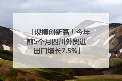 规模创新高！今年前5个月四川外贸进出口增长7.5%