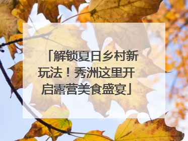 解锁夏日乡村新玩法！秀洲这里开启露营美食盛宴