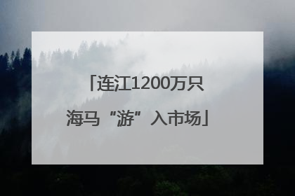 连江1200万只海马“游”入市场