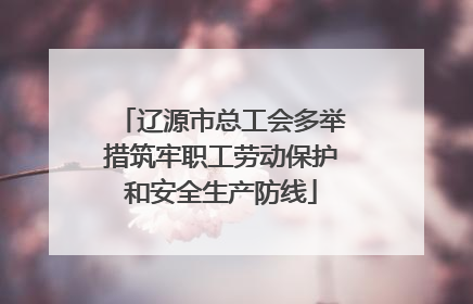 辽源市总工会多举措筑牢职工劳动保护和安全生产防线