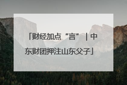 财经加点“言”｜中东财团押注山东父子