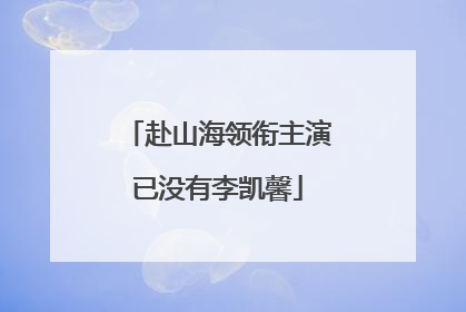 赴山海领衔主演已没有李凯馨