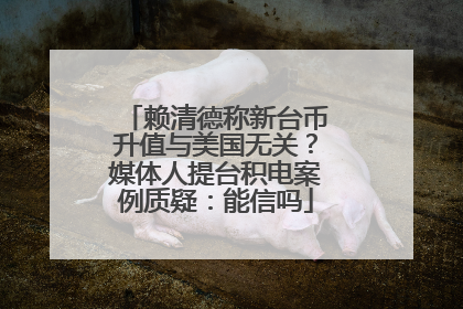 赖清德称新台币升值与美国无关？媒体人提台积电案例质疑：能信吗