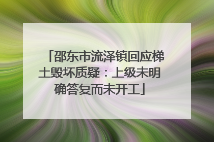 邵东市流泽镇回应梯土毁坏质疑：上级未明确答复而未开工