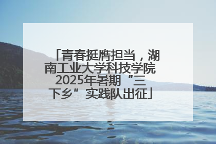 青春挺膺担当，湖南工业大学科技学院2025年暑期“三下乡”实践队出征