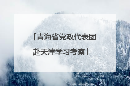 青海省党政代表团赴天津学习考察