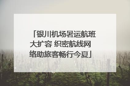 银川机场暑运航班大扩容 织密航线网络助旅客畅行今夏