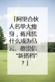 阿里合伙人名单大瘦身，蒋凡凭什么成为马云、蔡崇信“新搭档”？