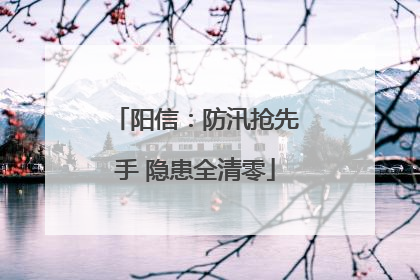 阳信：防汛抢先手 隐患全清零