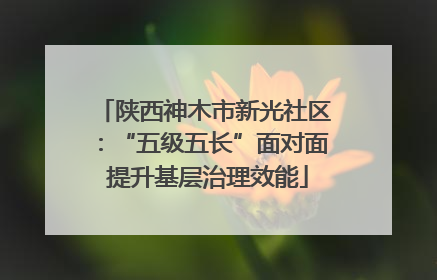 陕西神木市新光社区：“五级五长”面对面 提升基层治理效能