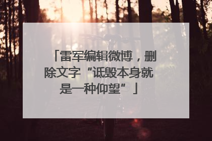 雷军编辑微博，删除文字“诋毁本身就是一种仰望”