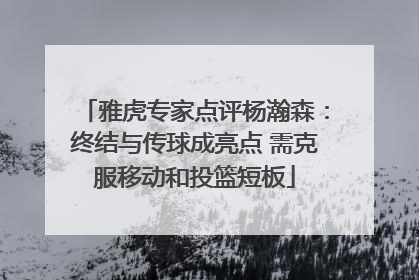 雅虎专家点评杨瀚森：终结与传球成亮点 需克服移动和投篮短板