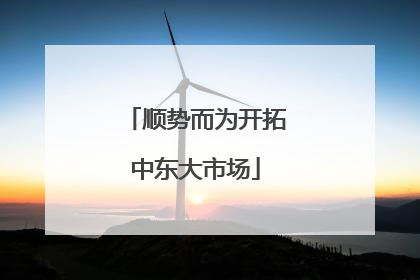 顺势而为开拓中东大市场