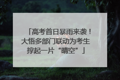 高考首日暴雨来袭！大悟多部门联动为考生撑起一片“晴空”