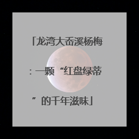 龙湾大岙溪杨梅：一颗“红盘绿蒂”的千年滋味