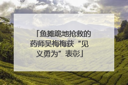 鱼摊跪地抢救的药师吴梅梅获“见义勇为”表彰