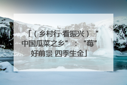 （乡村行·看振兴）“中国瓜菜之乡”：“莓”好前景 四季生金