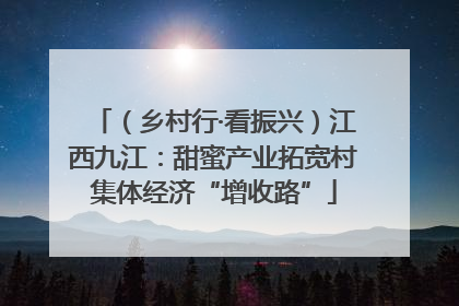 （乡村行·看振兴）江西九江：甜蜜产业拓宽村集体经济“增收路”