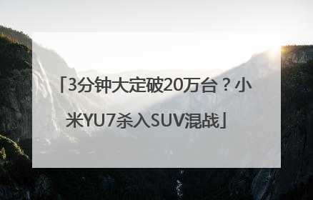 3分钟大定破20万台？小米YU7杀入SUV混战