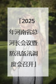 2025年河南省总河长会议暨防汛备汛调度会召开