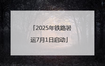 2025年铁路暑运7月1日启动