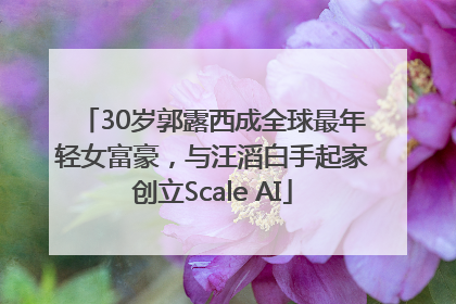 30岁郭露西成全球最年轻女富豪，与汪滔白手起家创立Scale AI