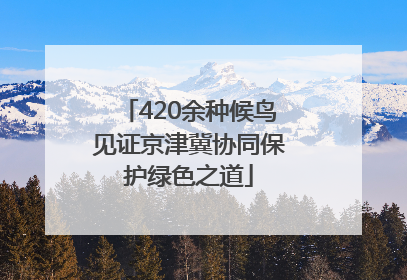 420余种候鸟见证京津冀协同保护绿色之道