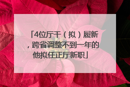 4位厅干（拟）履新，跨省调整不到一年的他拟任正厅新职