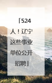 524人！辽宁这些事业单位公开招聘